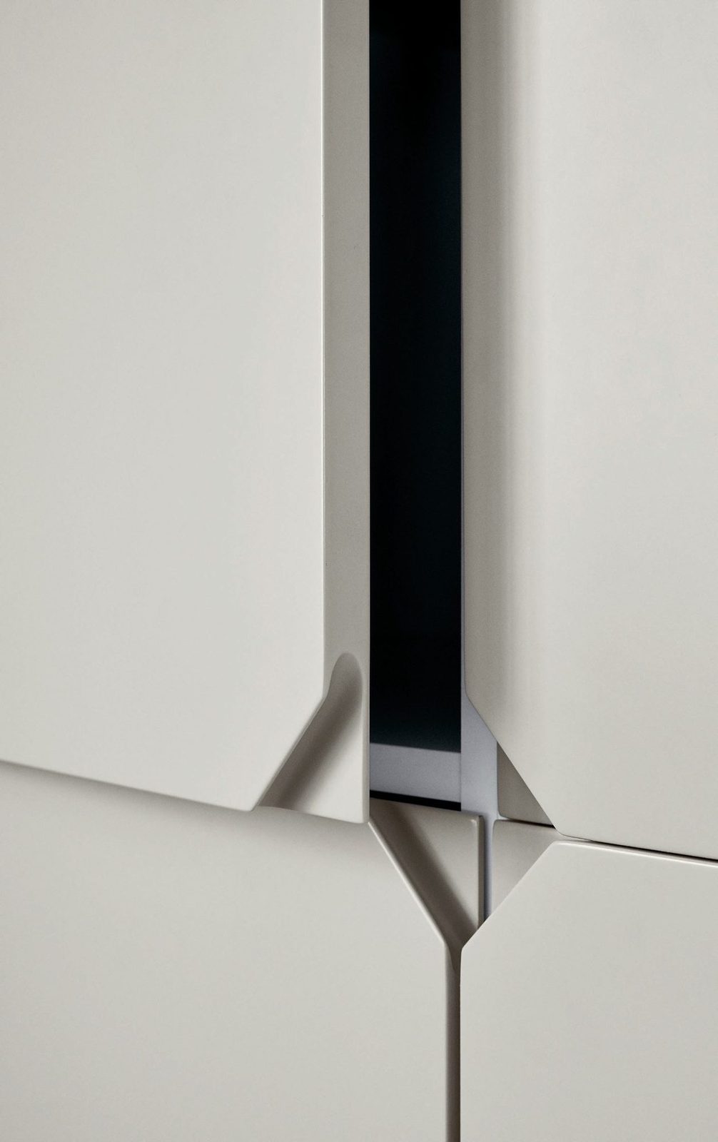 Wardrobe with painted fronts in light-grey